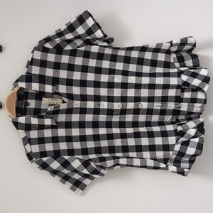 Madewell Buffalo Check Peplum Top